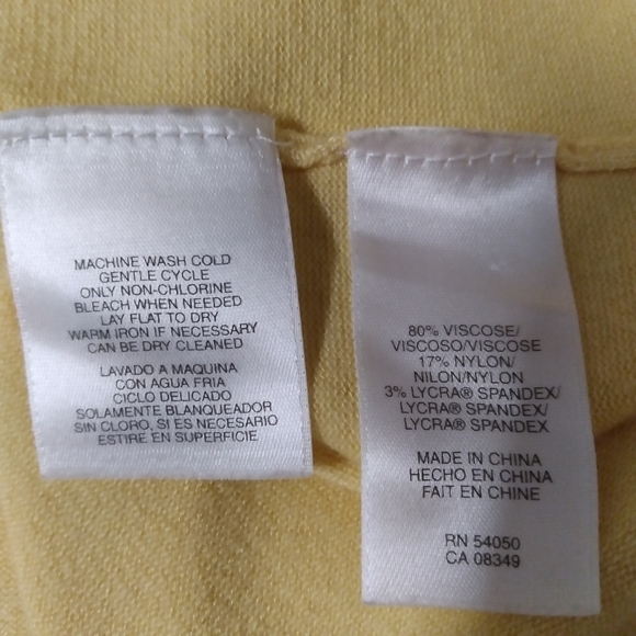 𝅺jones New York Collection Twisted Front Cardigan Light Yellow Long Sleeve Sz S - Picture 7 of 7